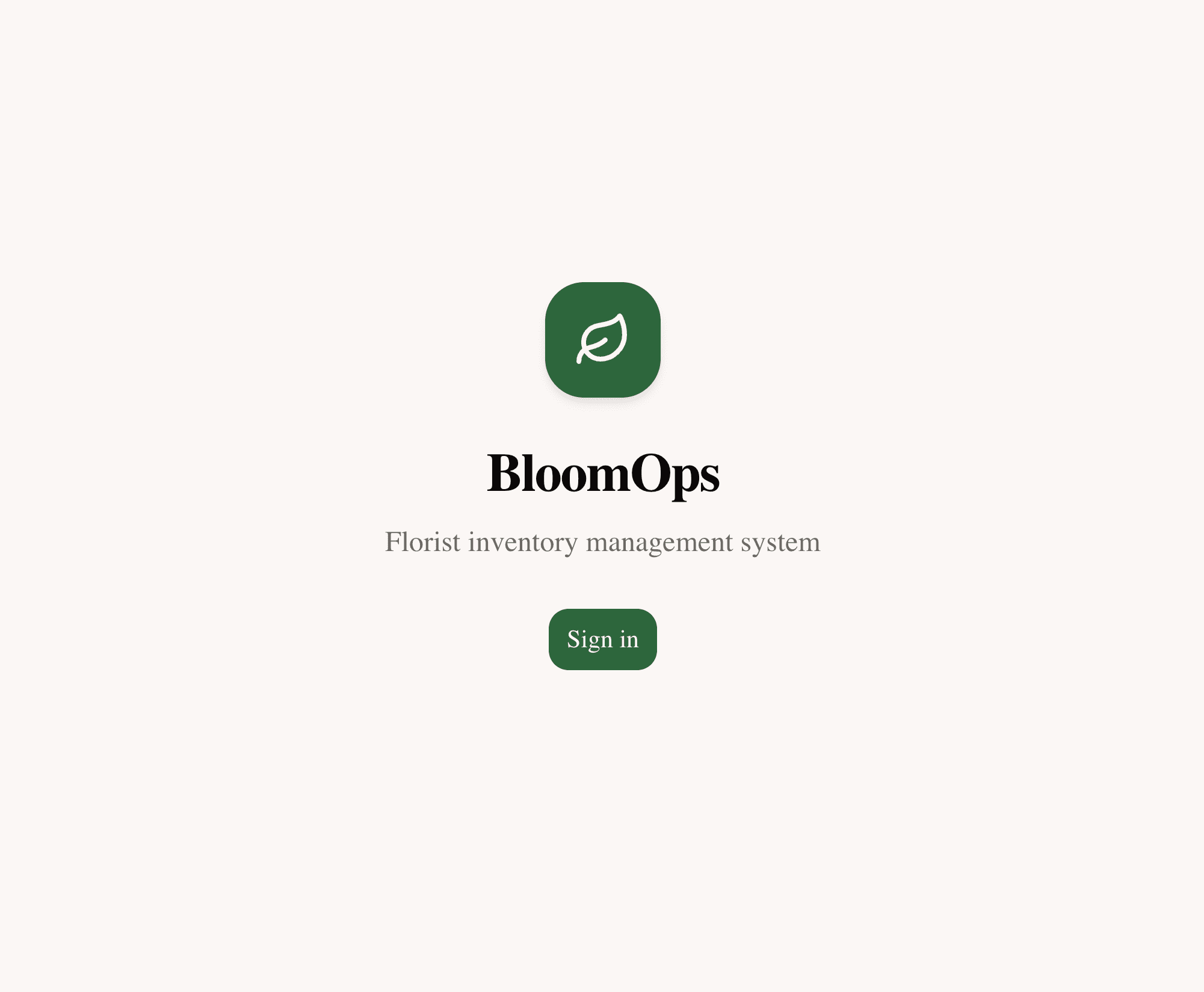 BloomOps — flower shop inventory and operations overview
